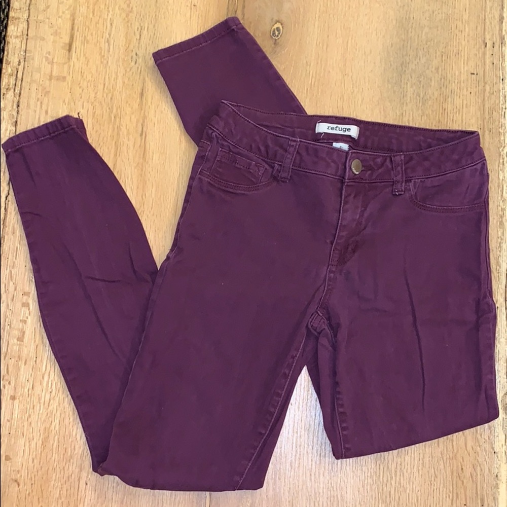Burgundy Skinny Jeggings